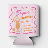 Roze Oranje Tequila Sunrise Meidenavakantiefeest Blikjeskoeler (Achterkant)