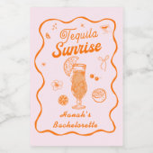Roze Oranje Tequila Sunrise Meisjesuitstap Wijn Etiket (Enkel label)