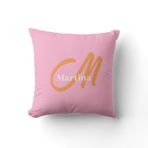 Roze Oranje trendy monogram