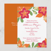 Roze Oranje Tropisch Hibiscus Bloed Vrijgezellenfe Kaart (Voorkant / Achterkant)