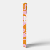 Roze & Oranje Tropische Bloemen Monogram Case-Mate iPhone Case (Achterkant / Rechts)