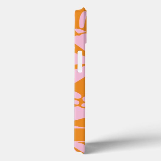 Roze & Oranje Tropische Bloemen Monogram Case-Mate iPhone Case (Achterkant / Rechts)