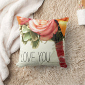 roze oranje trouwbloemen roos aanpassen kussen (Deken)