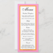 Roze Oranje Trouwmenu Kaarten (Achterkant)