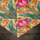 Roze Oranje Tulp Diagonaal Patroon Tissuepapier