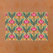 Roze Oranje Tulp Diagonaal Patroon Tissuepapier