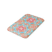 Roze Oranje Turquoise Retro Chic Mosaic Pattern Badmat (Gekanteld)