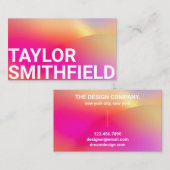 Roze Oranje Typografie Gradiënt Visitekaartje (Voorkant / Achterkant)
