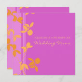 Roze Oranje uitnodiging tot hernieuwing van de wed (Voorkant / Achterkant)