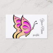 Roze oranje vlinder visitekaartje (Voorkant)
