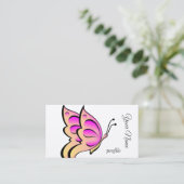 Roze oranje vlinder visitekaartje (Staand voorkant)