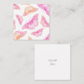 Roze Oranje vlinderpatroon Notitiekaartje (Voorkant / Achterkant)