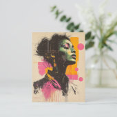 Roze Oranje Vrouw Briefkaart (Staand voorkant)