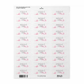 Roze oranje waterverf bloem etiket (Full Sheet)