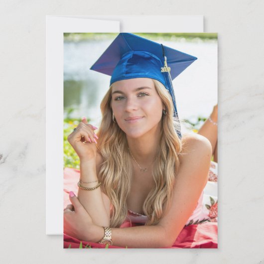 Roze & Oranje Waterverf Bloemen Levendig Afstudere Kaart (Achterkant)