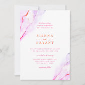 Roze Oranje Waterverf bruiloft Kaart (Voorkant)