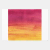 roze oranje waterverf en bloemen inpakpapier vel (Voorkant 2)