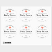 Roze Oranje Waterverf Hart Boterlabels Ronde Sticker (Vel)