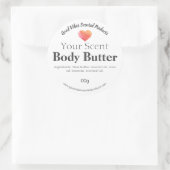 Roze Oranje Waterverf Hart Boterlabels Ronde Sticker (Tas)