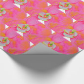 Roze oranje waterverf schilderij van Orchidee Cadeaupapier (Hoek)