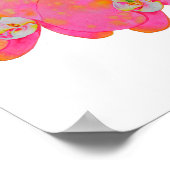 Roze oranje waterverf schilderij van Orchidee Poster (Hoek)