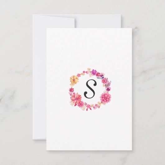 Roze Oranje Waterverf Tuin Hartelijk dank Bedankkaart (Achterkant)