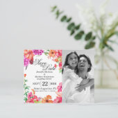 Roze Oranje Waterverf Tuin Sla de data op Aankondigingskaart (Staand voorkant)