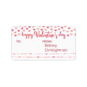 Roze & Oranje Waterverf Valentijn AAN VAN Treat Etiket (Voorkant)