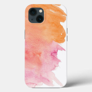 Roze & Oranje Waterverf Verfspatten Hoesje