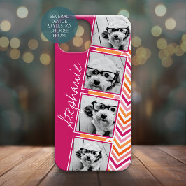 Roze Oranje White Instagram Foto Collage Case-Mate iPhone Case