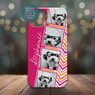 Roze Oranje White Instagram Foto Collage Case-Mate iPhone Case