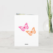 Roze, Oranje, Witte Tropische Fotokaart Bedankt (Achterkant)