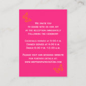 Roze, Oranje, witte tropische strandbehuizing Kaar Informatiekaartje (Achterkant)