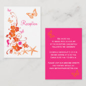 Roze, Oranje, witte tropische strandbehuizing Kaar Informatiekaartje (Voorkant / Achterkant)