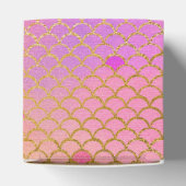 Roze & Oranje Zeemeermin Patroon Verjaardagsfeest Bedankdoosjes (Bovenkant)
