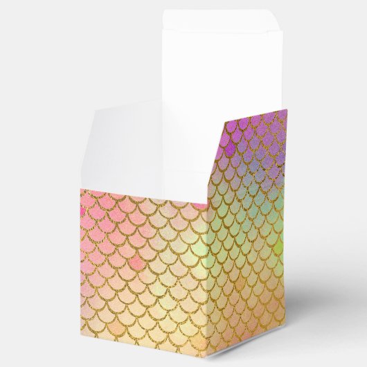 Roze & Oranje Zeemeermin Patroon Verjaardagsfeest Bedankdoosjes (Geopend)