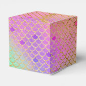 Roze & Oranje Zeemeermin Patroon Verjaardagsfeest Bedankdoosjes (Achterkant)