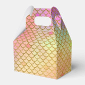Roze & Oranje Zeemeermin Patroon Verjaardagsfeest Bedankdoosjes (Voorkant Zijde)