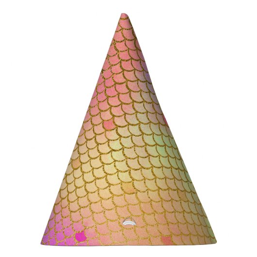 Roze & Oranje Zeemeermin Patroon Verjaardagsfeest Feesthoedjes (Rechts)