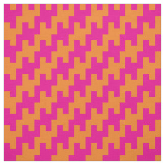 Roze Oranje ZigZag Stof