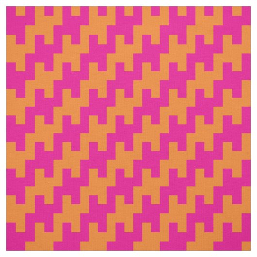 Roze Oranje ZigZag Stof (Swatch)