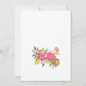 Roze & Oranje Zomer Bloemige Bruiloft Save The Date (Achterkant)