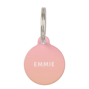 Roze Oranje Zomer Ombre Aangepaste Naam Huisdierpenning