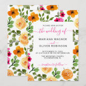 Roze Oranje zomerFloral Kaart (Voorkant / Achterkant)