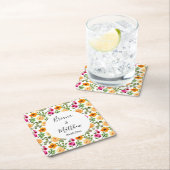 Roze Oranje zomerFloral Kartonnen Onderzetters (Insitu)