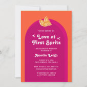 Roze & Oranje Zonsondergang Liefde bij First Sprit Kaart (Voorkant)