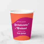Roze & Oranje Zonsondergang Retro Bachelorette Wee Papieren Bekers<br><div class="desc">Dit leuke,  kleurrijke retro ontwerp heeft een fel sinaasappel & roze zonsondergang thema.</div>