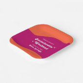 Roze & Oranje Zonsondergang Retro Bachelorette Wee Papieren Bordje (Gebogen)