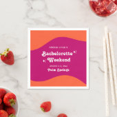 Roze & Oranje Zonsondergang Retro Bachelorette Wee Servet (Insitu)