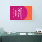 Roze & Oranje Zonsondergang Retro Bachelorette Wee Spandoek (Beurs)